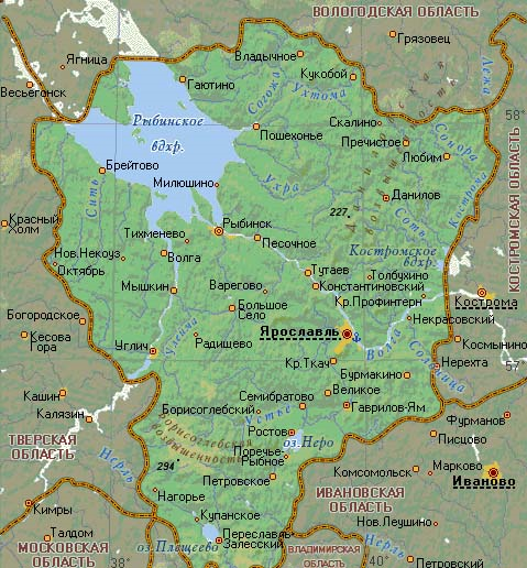 Приложение – «Географическая карта Ярославской области»